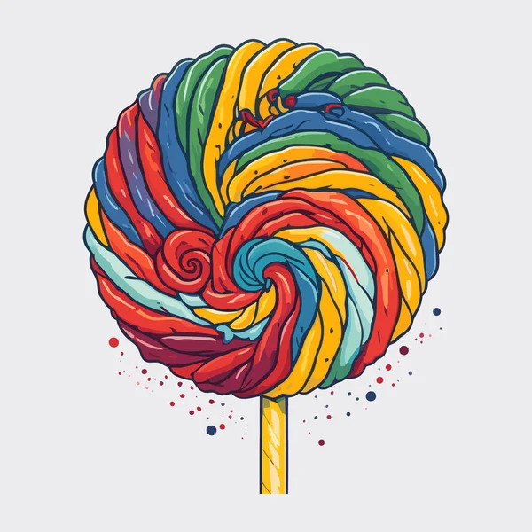 Colorful Lollipop White Background Vector Illustration — Stock Vector