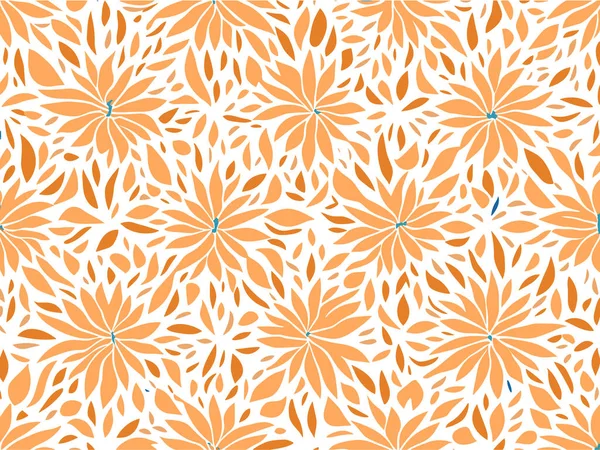 Seamless Floral Pattern Flowers Leaves Vector Illustration — Stock Vector