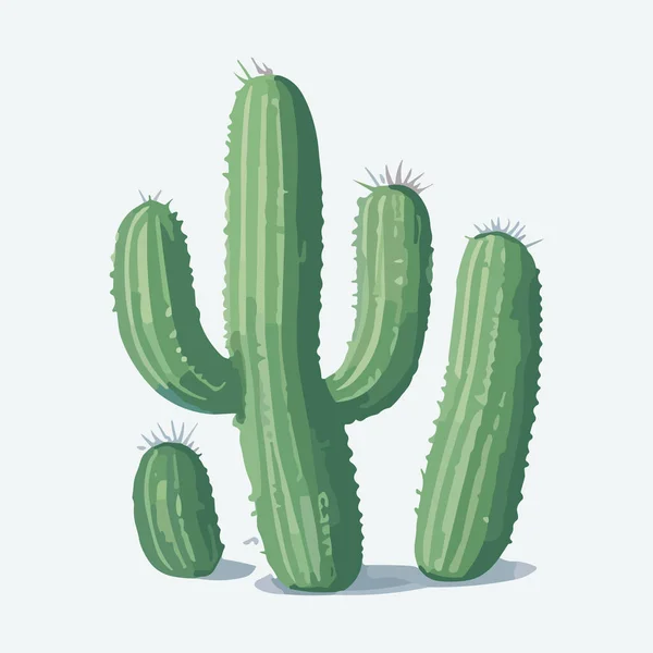 Netter Kaktus Isoliert Auf Weißem Hintergrund Vektorillustration Cartoon Stil — Stockvektor