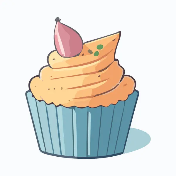 Mignon Cupcake Crème Illustration Vectorielle Cupcake — Image vectorielle