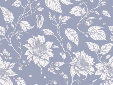 Yıldız çiçeği desenli kusursuz çiçek deseni. Vektör illüstrasyonu