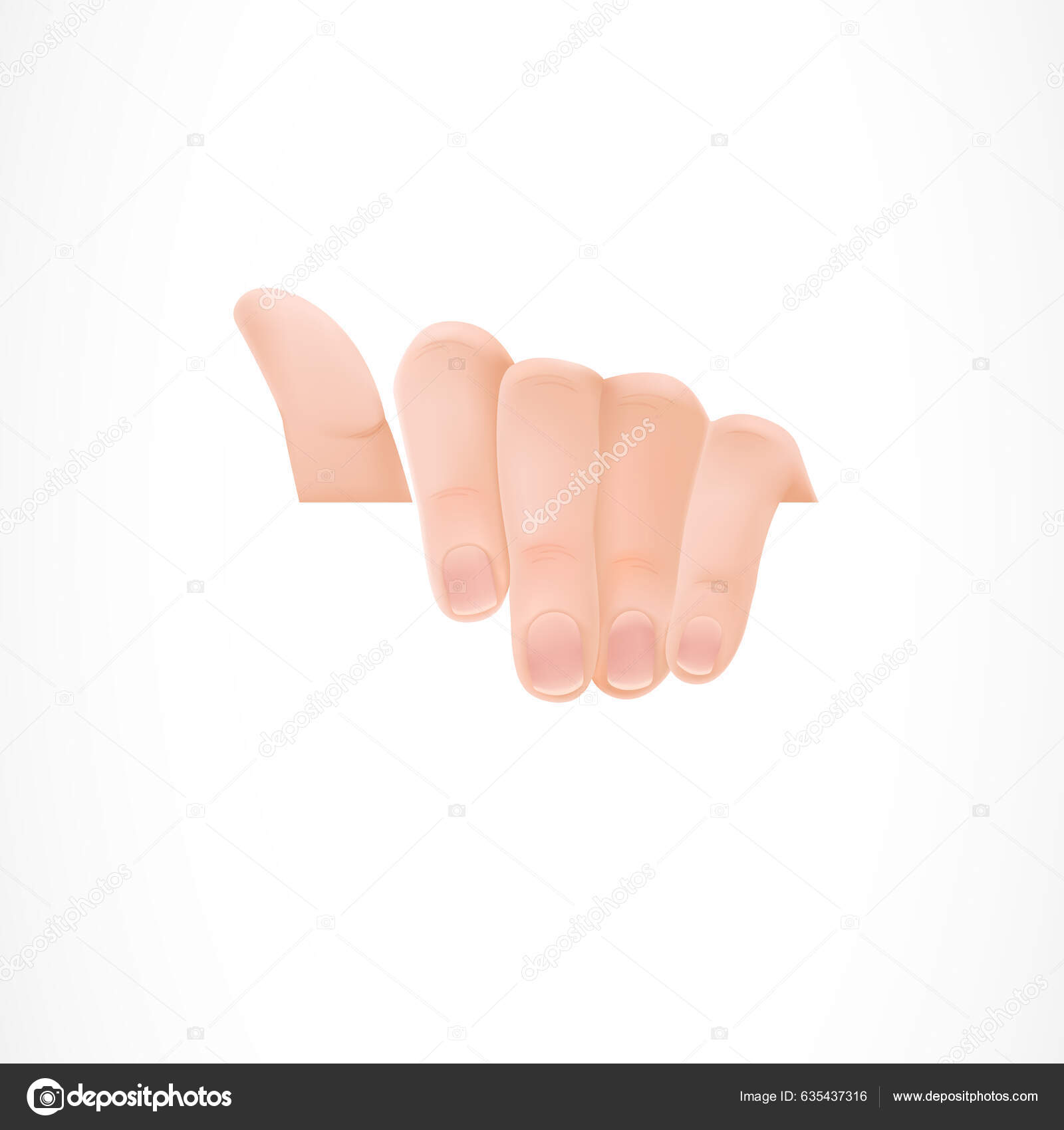 Illustration Human Hand Holding Sheet White Paper Nails Fingers Wrist