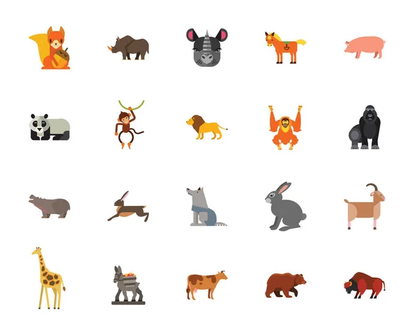 Conjunto Iconos Animales Puede Ser Utilizado Para Temas Como Mamíferos — Archivo Imágenes Vectoriales