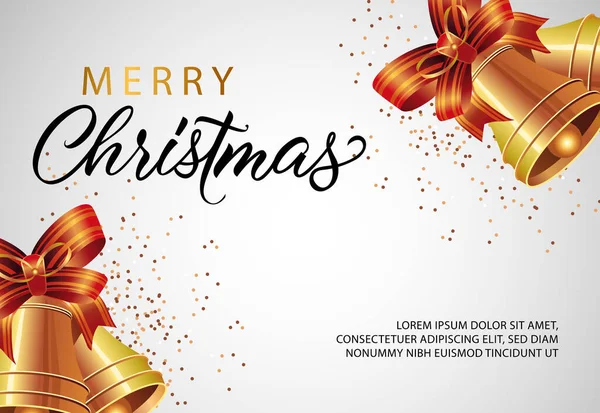 Merry Christmas banner design with jingles and confetti. Vector illustration can be used for flyers, posters, greeting cards