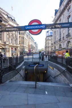 Subway entrance at Picadilly Circus Station, London