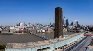 Southbank Kulesi 'nin tepesinden Londra ve Thames Nehri manzarası Milenyum Köprüsü ve St. Paul Katedrali, Londra, İngiltere, İngiltere, Avrupa