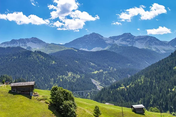 Πόδια Μέσα Από Βουνά Των Άλπεων Και Αποθεματικό Της Ελβετίας — Φωτογραφία Αρχείου