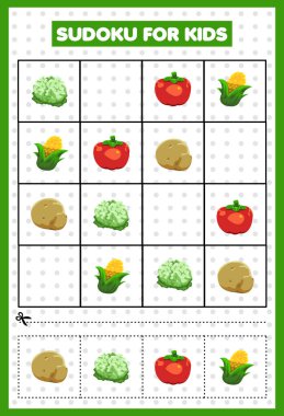 Sudoku for kids Vegetables