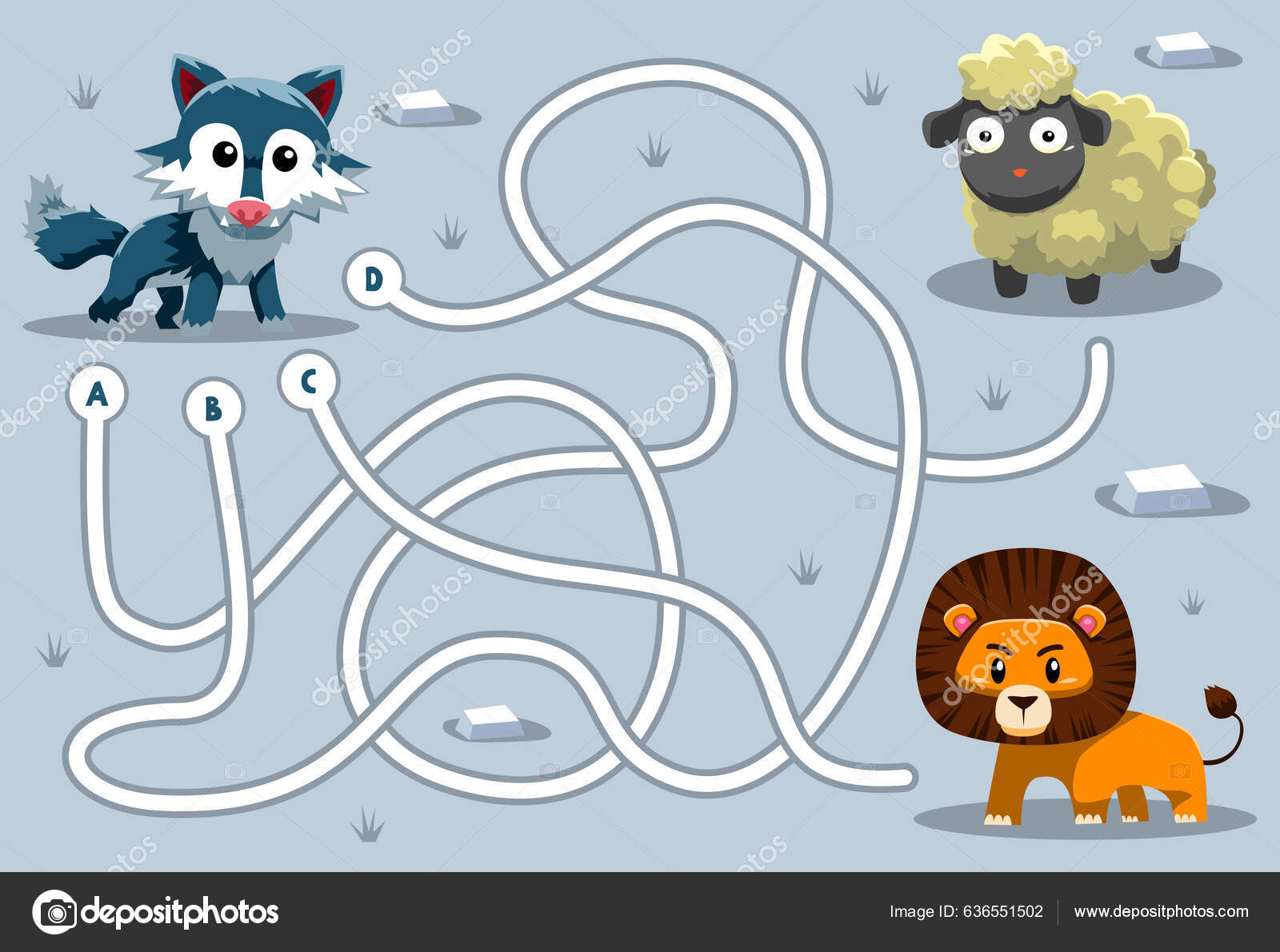 Cartoon lion puzzle template for children Vector Image