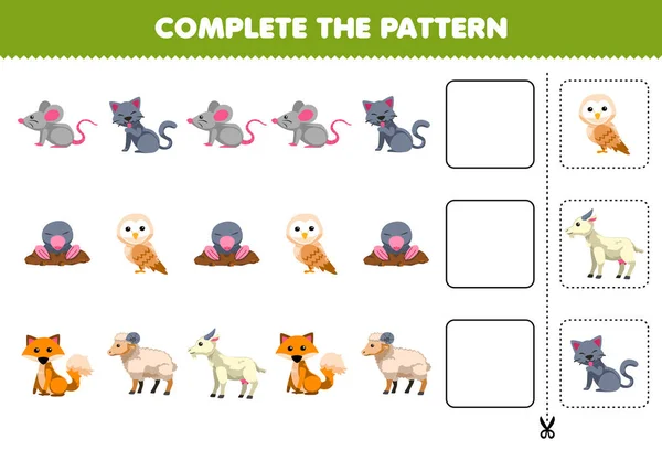 Education Game Children Complete Pattern Logical Thinking Find Regularity Continue — Stock vektor