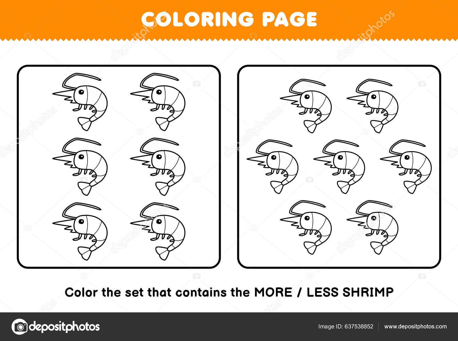 Education Game Children Coloring Page More Less Picture Cute Cartoon ...