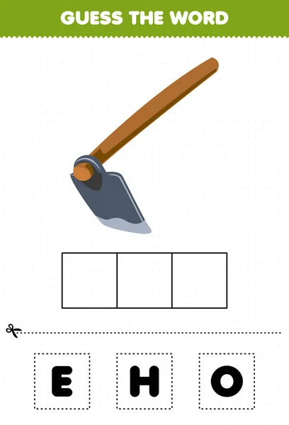 Jogo de educação para crianças adivinhar as letras da palavra