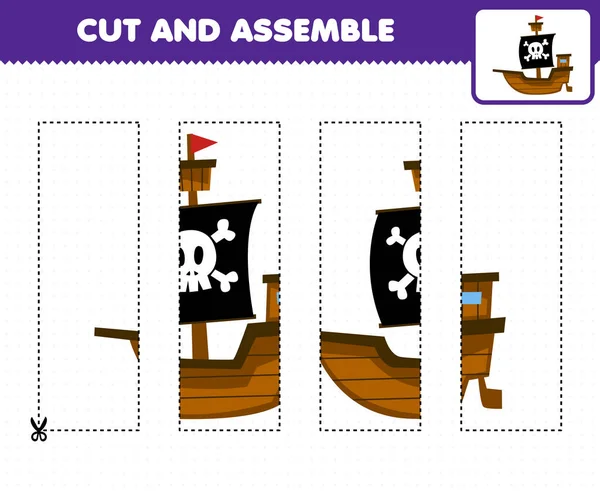 jogo de educação para crianças cortando prática e montando quebra