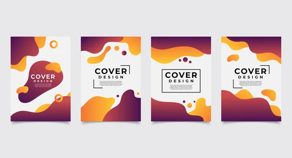 Vector Liquid Abstract Shapes Cover Collection — Διανυσματικό Αρχείο