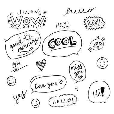 Random hand drawn vector word doodle
