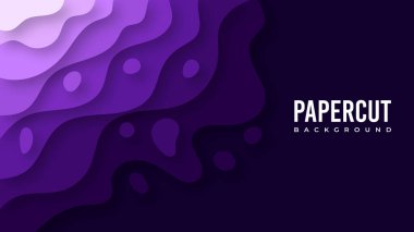 3D abstract background with purple paper cut shapes