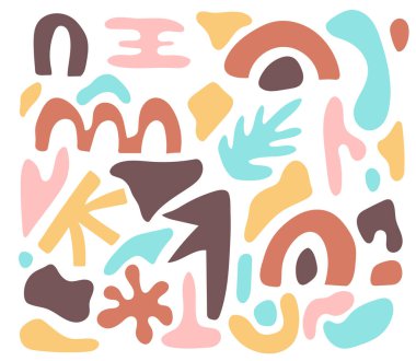 Hand drawn full abstract shape colorful collection