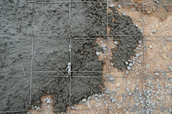 Vista Superior Del Fondo Construcción Cemento Mezclado Con Piedra Vierte — Foto de Stock