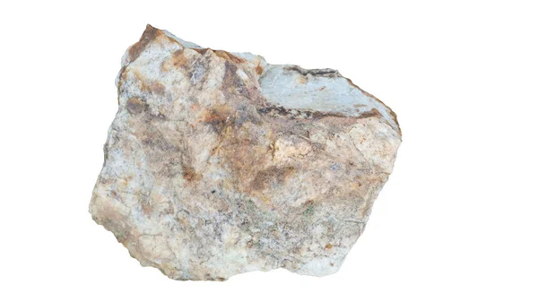 Jasnobrązowo Białe Żwirowe Kamienie Odizolowany Białym Tle Ścieżką Wycinania — Zdjęcie stockowe