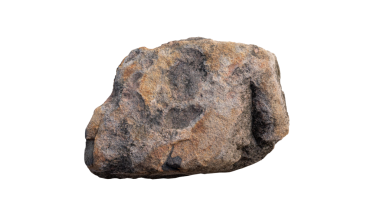 Object of Igneous Rock rough rocks orange color with black. for background and texure on isolated white background.