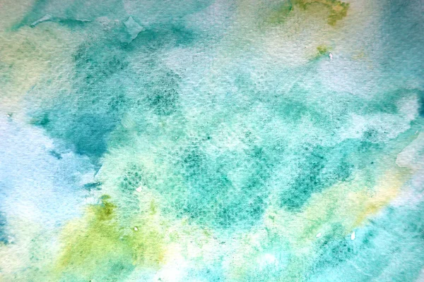 Gentle Cold Colors Blue Green Shades White Highlights Watercolor Wash — Stock Photo, Image
