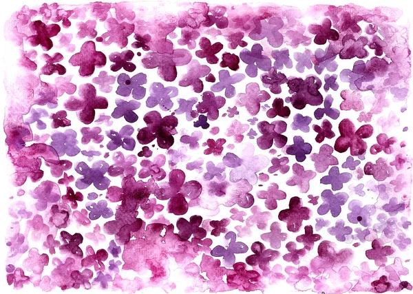 Flowers are purple, pink and purple. Watercolor blur. The background is filled with flowers. Lilac.