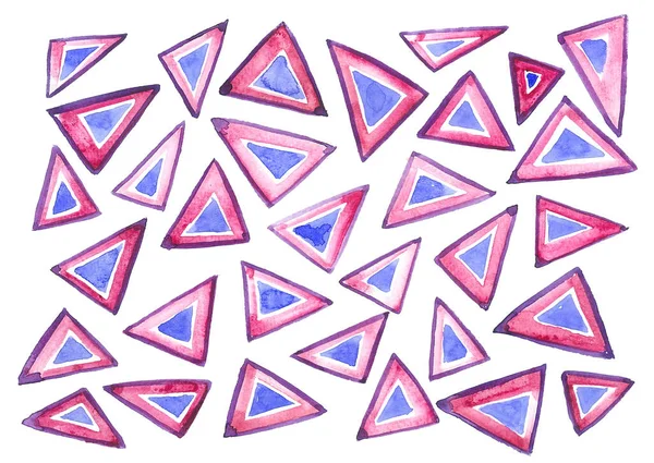 Triángulos Colores Diferentes Tamaños Sobre Fondo Blanco Los Colores Los — Foto de Stock