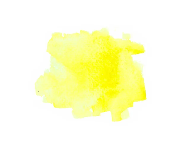 Acuarela Amarilla Borrosa Sobre Fondo Blanco —  Fotos de Stock