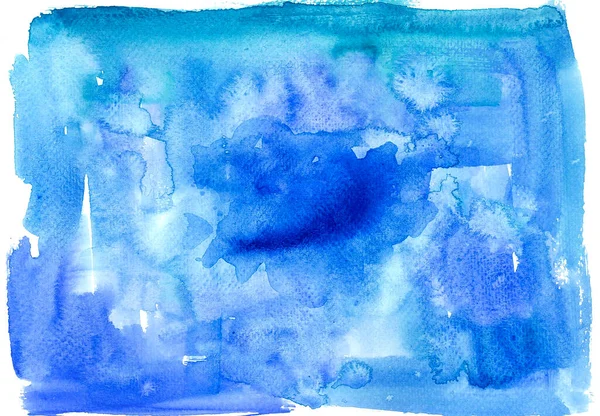 Fundo Abstrato Diferentes Tons Azul Desfoque Aquarela Meio Uma Mancha — Fotografia de Stock