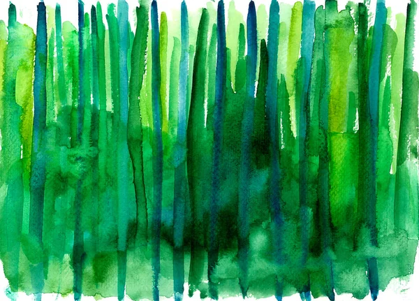 Абстрактный Зеленый Фон Вертикальных Полос Акварельного Размытия Разные Оттенки Зеленого — стоковое фото