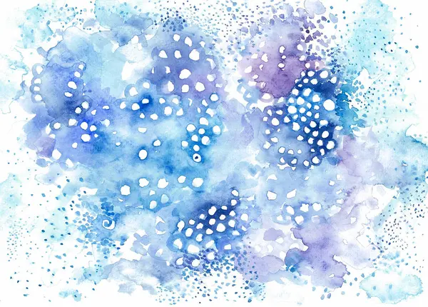 Contexte Abstrait Flou Aquarelle Points Différentes Nuances Bleu Violet Blanc — Photo