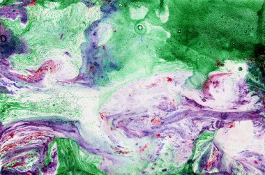 Soyut arkaplan. Kaotik noktalar. Mermer dokusu. Parlak mavi renk. Ultra denizci. Mor, pembe, yeşil ve beyaz lekeler. Renkler birbirine karışır. Farklı bulanık efektler oluştur. Dekor.