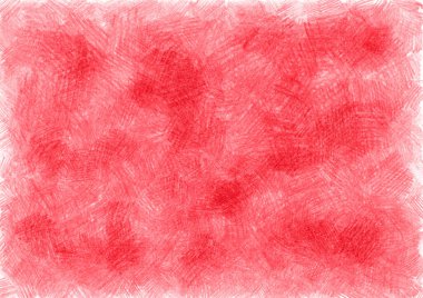 Renkli kalemlerle çizilmiş desenlerle dolu bir arkaplan. Pembe, kırmızı, morumsu renklerin farklı tonlarında. Kaotik vuruşlar. Bazen renkler daha koyu ve daha doygun olur..