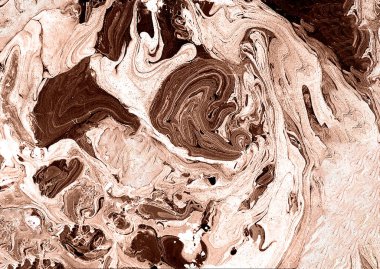 Mermer soyut leke. Mocha Mousse, beyaz, pastel ve şeftali rengi. Renkler kesişir ve farklı tonlarda karışır. Mermer dokusu. Kaotik noktalar ve dalgalar. Bazen küçük detaylar. Noktalar.