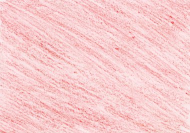 Arka plan çapraz darbelerle dolu. Balmumu boya kalemleri, tebeşir, renkli kalemler. Kırmızının farklı tonları. Beyaz arka plan. Bazı yerlerde renkler daha zengin, bazılarında daha açık renkli..