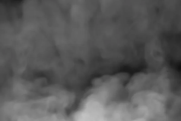 Abstrato Sopros Brancos Fumaça Redemoinho Sobreposição Sobre Poluição Fundo Preto — Fotografia de Stock