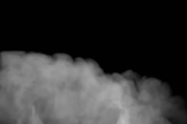 Abstrato Sopros Brancos Fumaça Redemoinho Sobreposição Sobre Poluição Fundo Preto — Fotografia de Stock