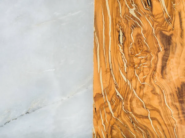 Szary Marmur Kamień Naturalny Oliwnymi Drewna Rustykalne Scalonej Tło — Zdjęcie stockowe