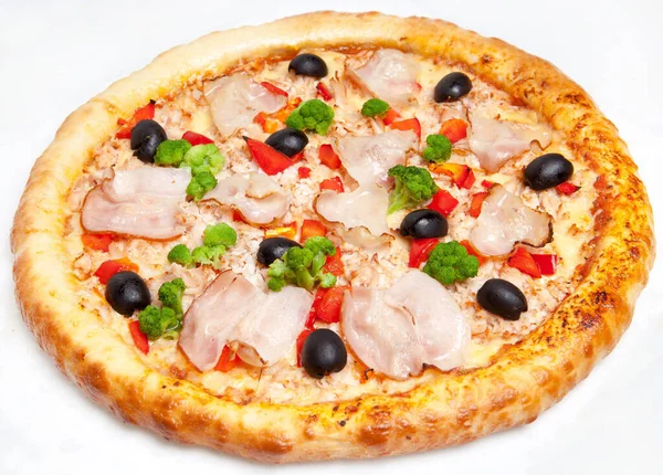 Pizza Diferentes Tipos Pizzas Menú Restaurante Pizzería Una Variedad Ingredientes — Foto de Stock