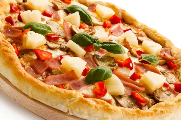 Pineapple Pizza Dieting Cookbook Recipe Top View — Stock Photo, Image