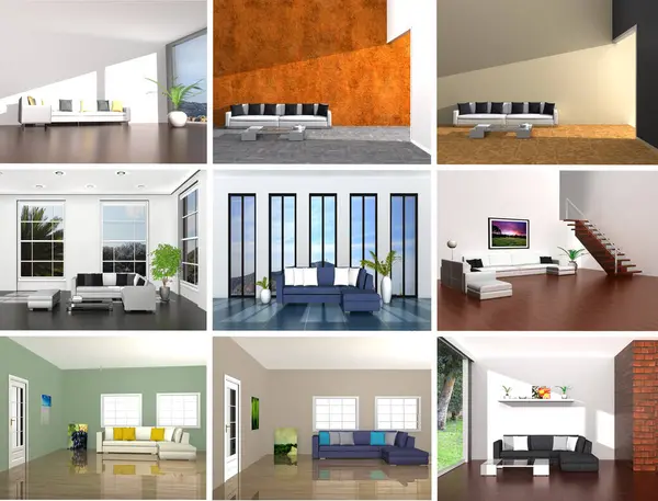 Desain Interior Apartemen Modern — Stok Foto