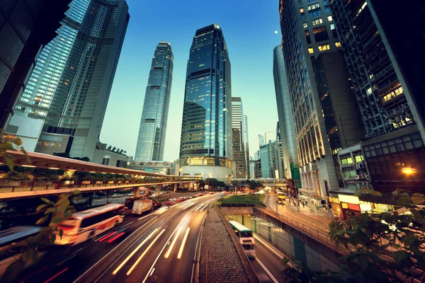 Traffic Hong Kong Sunset Time — Stock Photo, Image