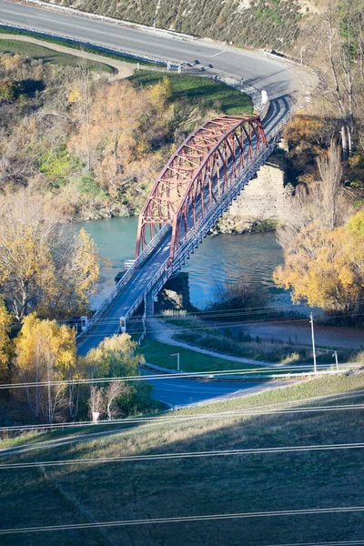 Puente Ciudad Clyde Atraviesa Río Vista Panorámica Diseño Metálico Celosía — Foto de Stock