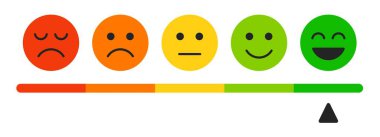 Değer biçme vektörü. yüz, duygu, sembol, illüstrasyon.