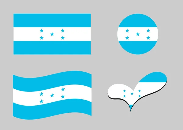 Honduras bayrağı. Kalp şeklinde Honduras bayrağı. Honduras bayrağı daire şeklinde. Ülke bayrağı varyasyonları.