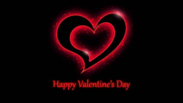 Sevgililer Günü için parlayan kalp. Sevgililer Günü 'nü kutlarım. Tebrik kartı.