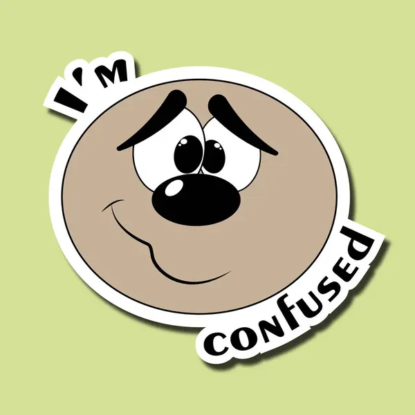 Komik surat çıkartması. Duygu çıkartması. Utanç verici. Yazı: kafam karıştı..