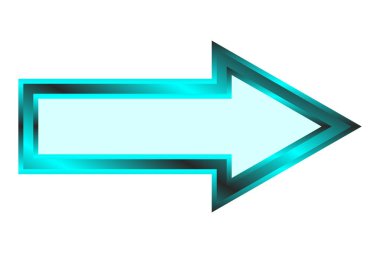 Ok at. Eğim renkleri olan büyük bir ok. Ok sembolü. Gradyan ok geometrik şekli
