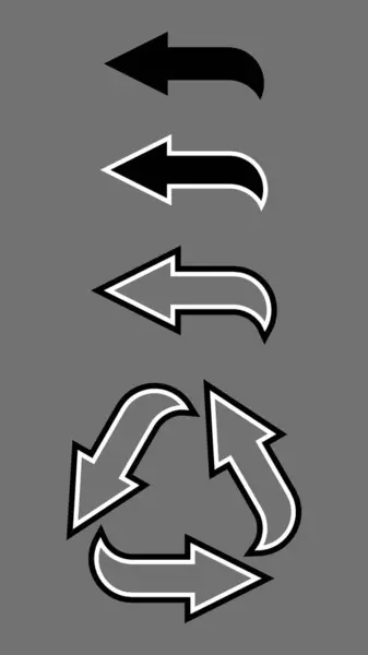 Taslak çizgili oklar. Yön işaretleri