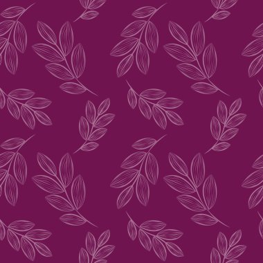 Dallı desen. Yapraklı kusursuz desen. Çizgi şeklindeki yaprakların sınırsız deseni. Özet yapraklar